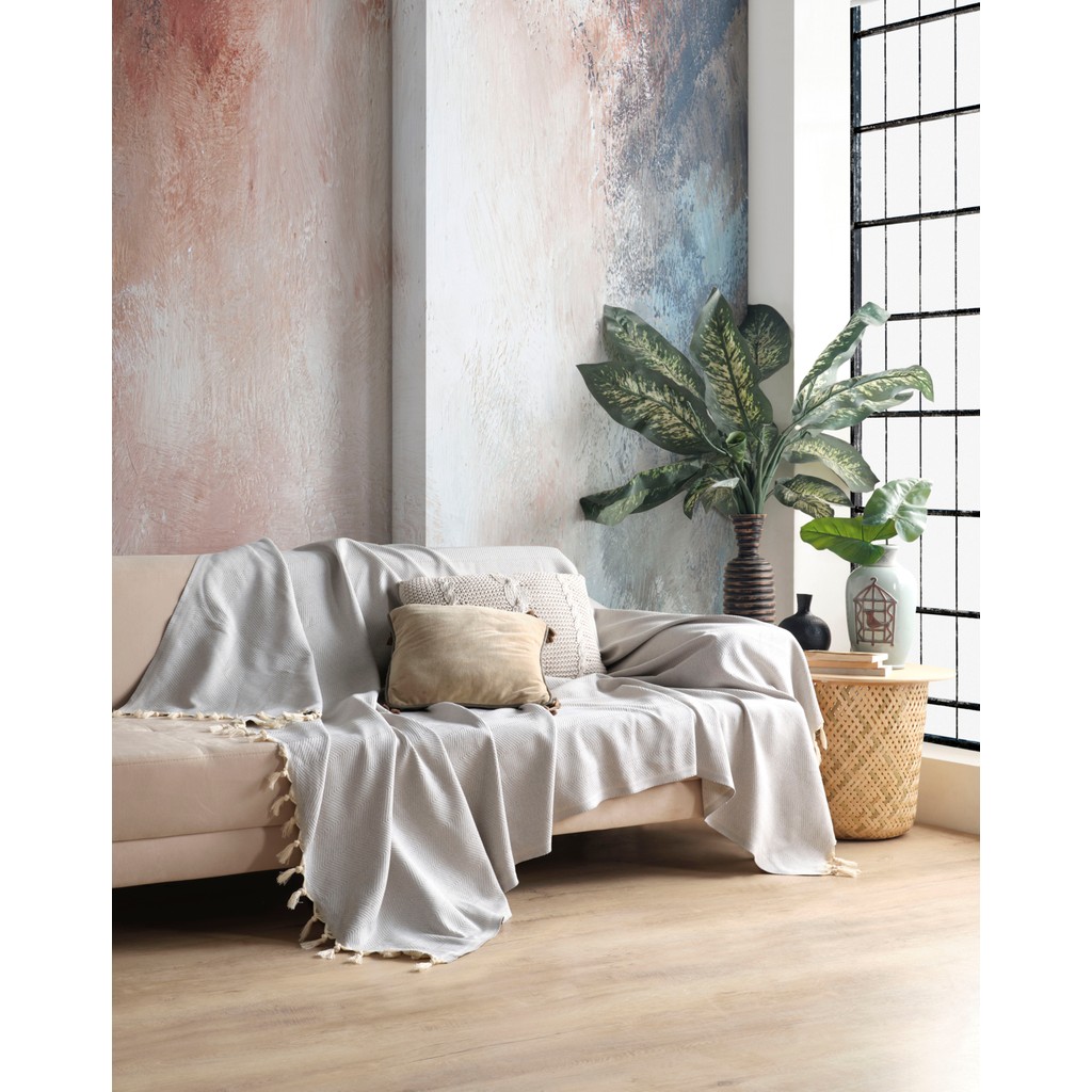 Miracolo Home Pamuklu Dekoratif Koltuk Kanepe Çekyat Örtüsü 170X230 Boyutlu Optimal Kaymaz Tasarım-Açık Gri - Açık Gri - 170 x 230 cm Koltuk Fiyatı