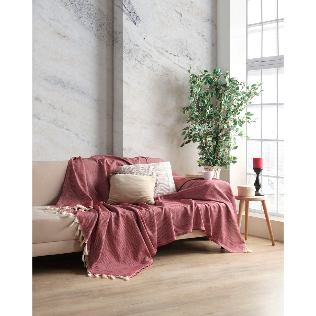 Miracolo Home Pamuklu Dekoratif Koltuk Kanepe Çekyat Örtüsü 170X230 Boyutlu Optimal Kaymaz Tasarım-Bordo - Bordo - 170 x 230 cm Koltuk Fiyatı
