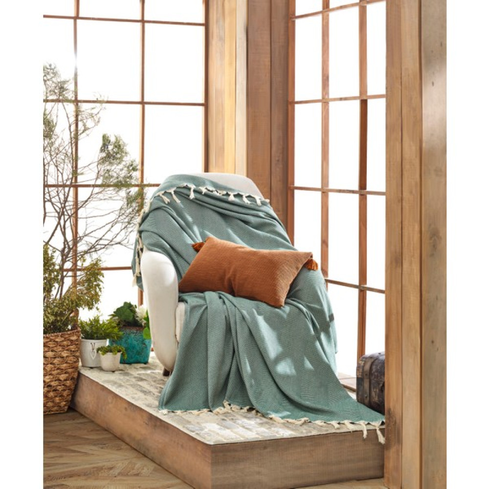 Miracolo Home Pamuklu Dekoratif Koltuk Kanepe Çekyat Örtüsü 170X230 Boyutlu Optimal Kaymaz Tasarım-Yeşil - Yeşil - 170 x 230 cm Koltuk & Kanepe Örtüsü Fiyatı
