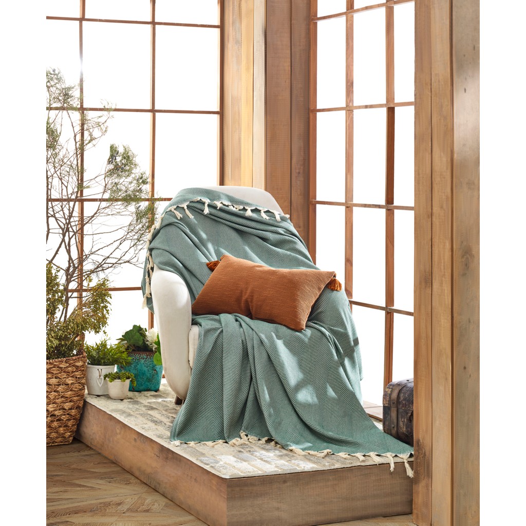 Miracolo Home Pamuklu Dekoratif Koltuk Kanepe Çekyat Örtüsü 170X230 Boyutlu Optimal Kaymaz Tasarım-Yeşil - Yeşil - 170 x 230 cm Koltuk Fiyatı
