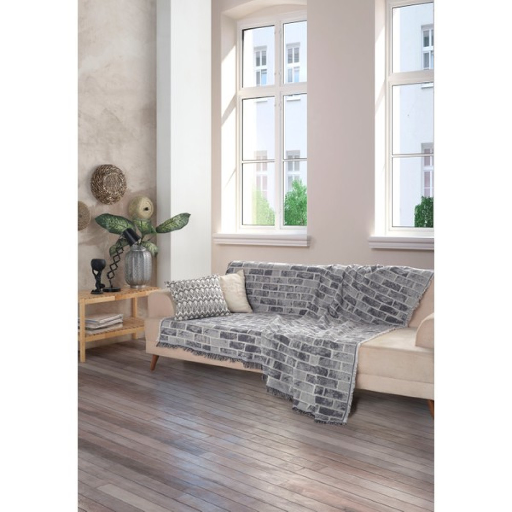 Miracolo Home Pratik Optimal Kaymaz Tuğla Desen Tasarım Bej 180X220 cm Koltuk Kanepe Çekyat Örtüsü Önden Saçaklı-Siyah - Siyah - 180 x 220 cm Koltuk & Kanepe Örtüsü Fiyatı