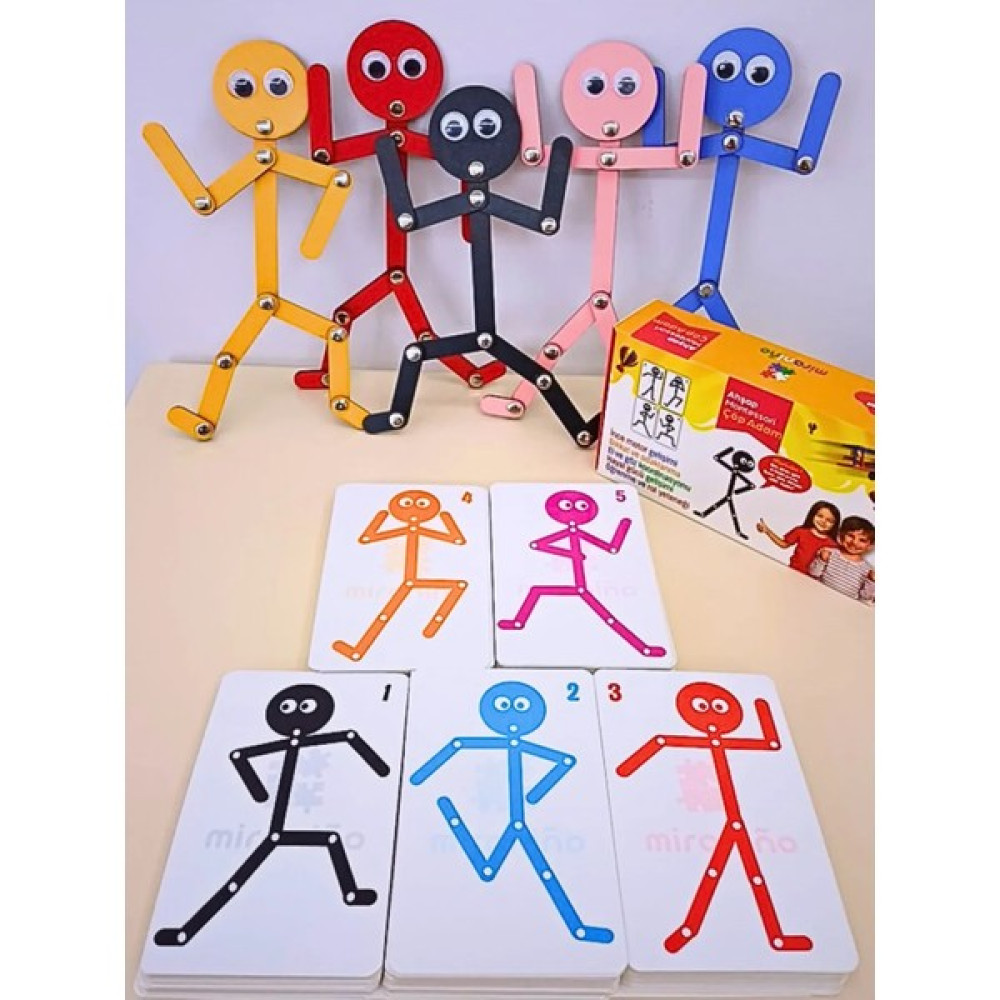 Miranino 5'i 1 Yerde Ahşap Eğitici Montessori Çöp Adam Yapboz Aktivite Eğitici Oyuncak Eğitici Oyuncak Fiyatı