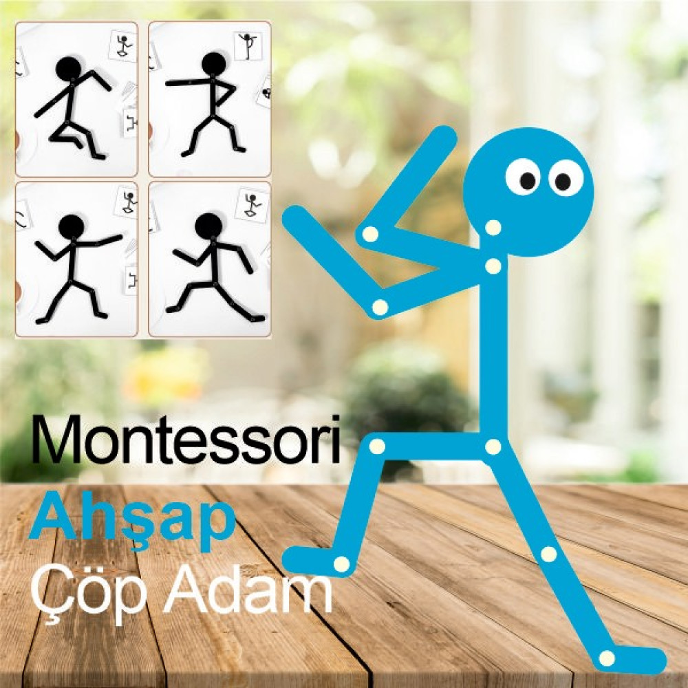 Miranino Ahşap Eğitici Oyuncak Montessori Çöp Adam Ahşap Oyuncak Ahşap Yapboz Aktivite Eğitici Oyuncak Ahşap - Mavi Bebek Oyuncakları Fiyatı