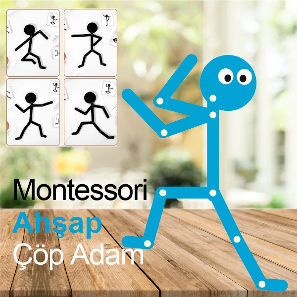 Miranino Ahşap Eğitici Oyuncak Montessori Çöp Adam Ahşap Oyuncak Ahşap Yapboz Aktivite Eğitici Oyuncak Ahşap - Mavi Anne Bebek Oyuncak Fiyatı