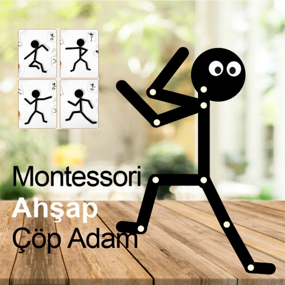 Miranino Ahşap Eğitici Oyuncak Montessori Çöp Adam Ahşap Oyuncak Ahşap Yapboz Aktivite Eğitici Oyuncak Ahşap - Siyah Bebek Oyuncakları Fiyatı