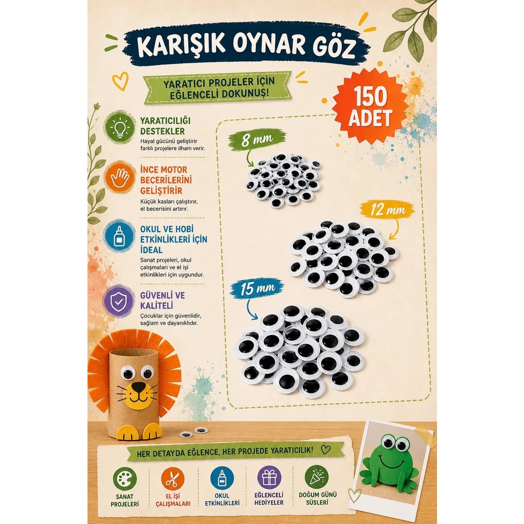 Miranino Karışık Oynar Göz 150 Adet (8mm 12MM 15MM) SSD / Solid State Drive Fiyatı