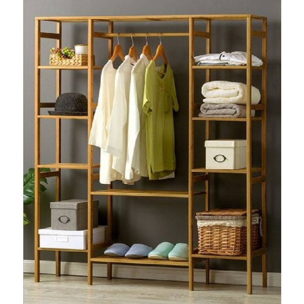 Mirapet Ahşap, Ahşap Gardırop, Açık Gardırop, Elbise Askılığı, 150x140x35 cm Gardrop & Dolap Fiyatı