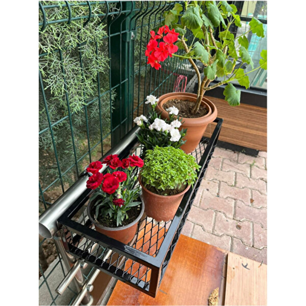 Miray Evim Saksılık Çiçeklik Balkon Model Oval Küpeşteler Için 90 cm - Siyah Saksı ve Aksesuarları Fiyatı
