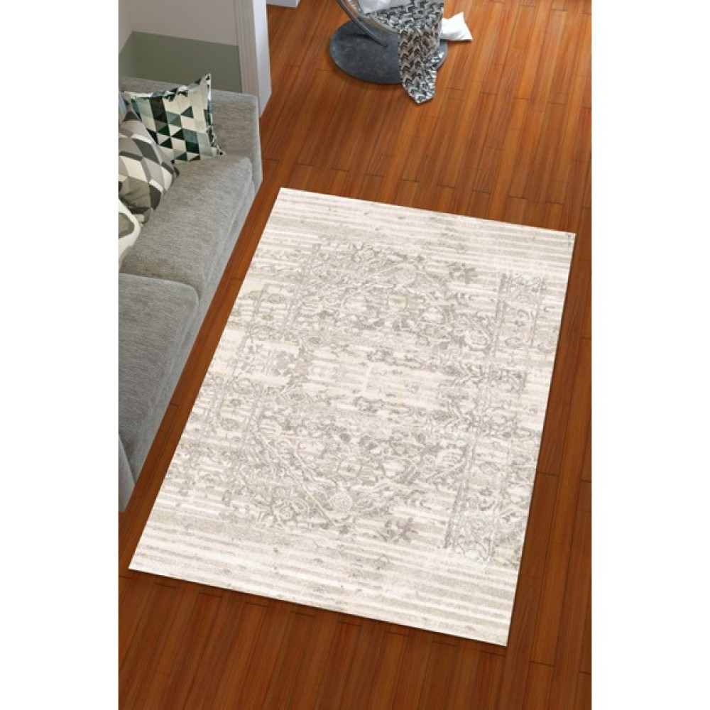 Miray Tekstil İpek Kadife Vizon Renkli Etnik Desen Lastikli Halı Örtüsü - 150 x 230 cm Salon & Oturma Odası Tekstili Fiyatı