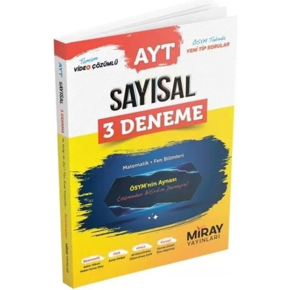 Miray Yayınları AYT Sayısal 3 Deneme Matematik – Fen Bilimleri Temel Yeterlilik Testi (TYT) Fiyatı