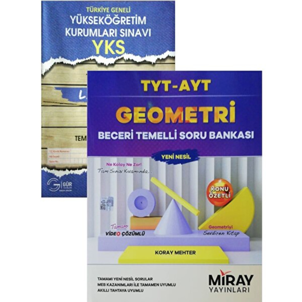 Miray Yayınları TYT-AYT Geometri Soru Bankası-Yeni Baskı-Gür Yayınları Denemeli Kaynak Kitapları Fiyatı