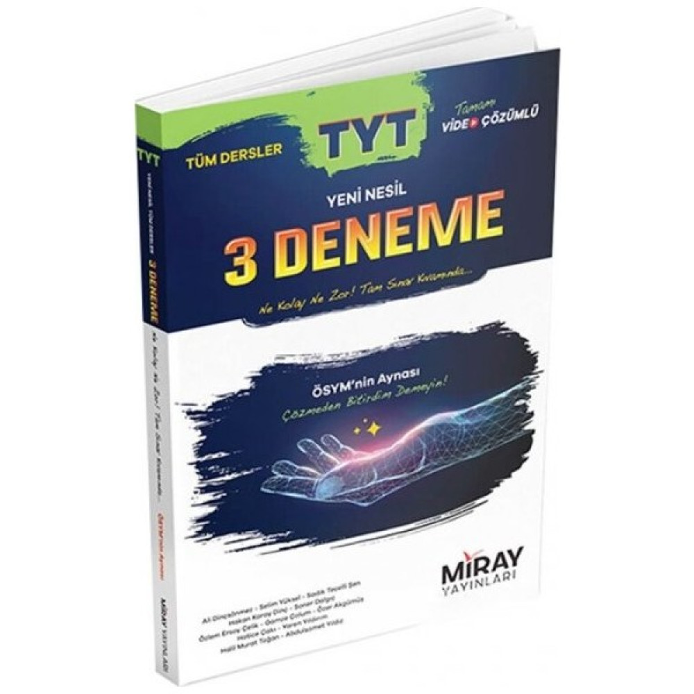 Miray Yayınları TYT Tüm Dersler Yeni Nesil 3 Deneme Temel Yeterlilik Testi (TYT) Fiyatı