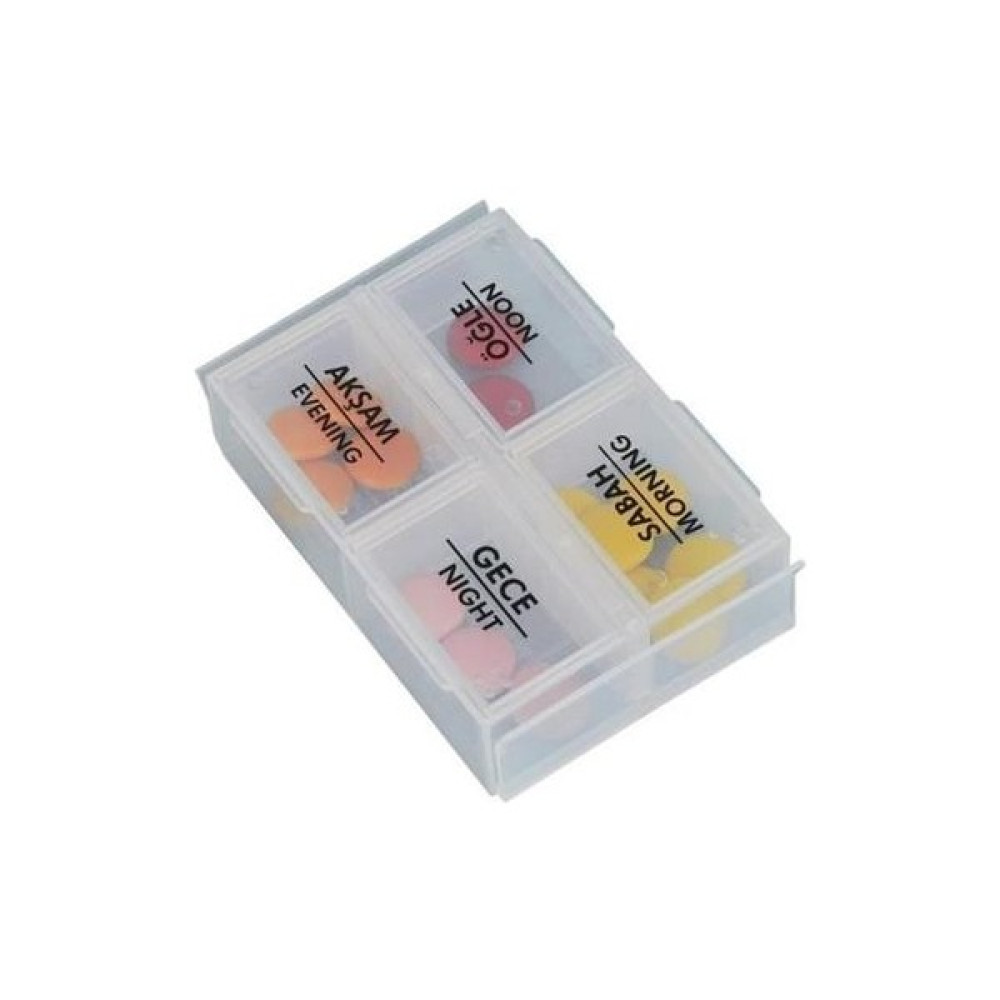 Mırıl Shop Buffer&reg; 4 Öğün Günlük Hap Ilaç Saklama Taşıma Kutusu Ilaç Hatırlatıcı Eşya Saklama Kutusu Fiyatı