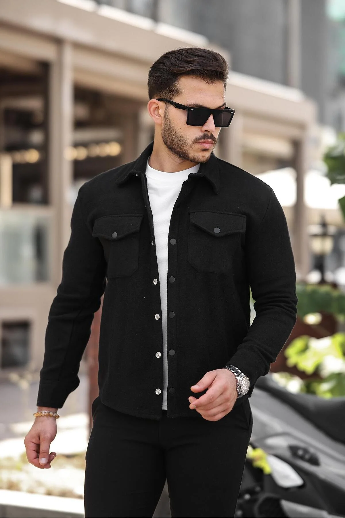 Miron Siyah Kaşe Kumaş Gömlek Yaka Cepli Regular Fit Ceket- 2312 M Beden" Bayan Ceket Fiyatı
