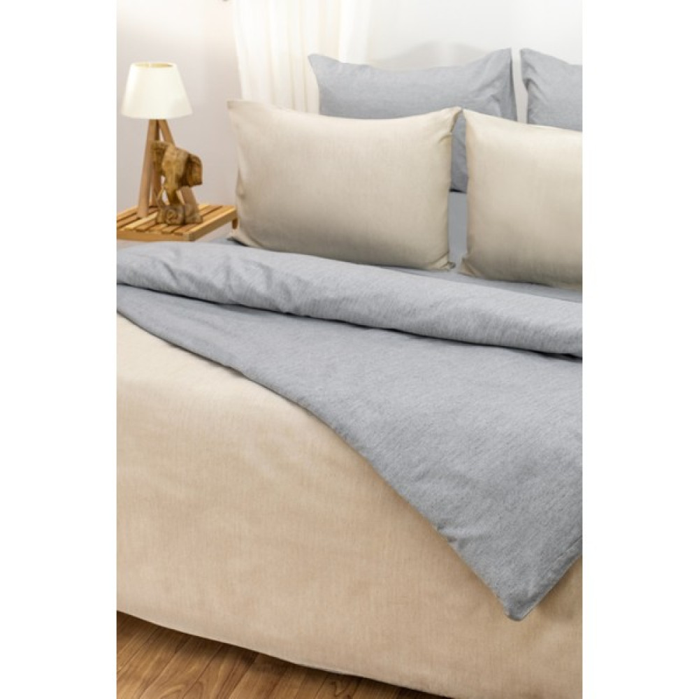 Mirpol Home Pamuklu Lastikli Çarşaflı Nevresim Takımı Çift Kişilik Bej-Antrasit - Bej - 200 x 220 cm Nevresim Takımı Fiyatı