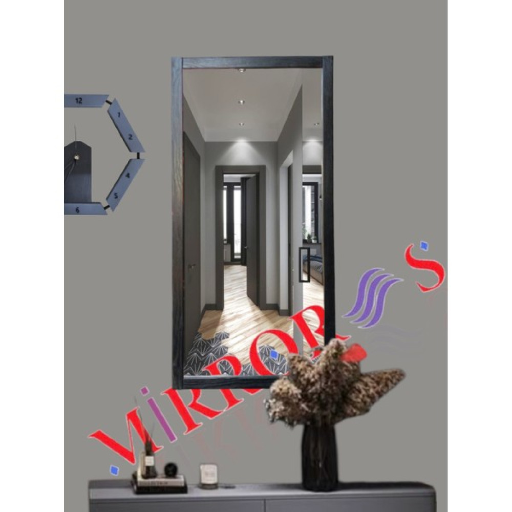 Mirrorss Ahşap Çerçeve Siyah Ayna Duvar Hol Boy Ayna 100 x 50 cm Ayna Fiyatı