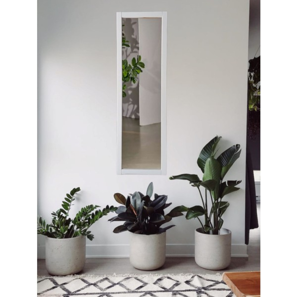 Mirrorss Beyaz Ahşap Duvar Ayna 121*37 Ayna Fiyatı