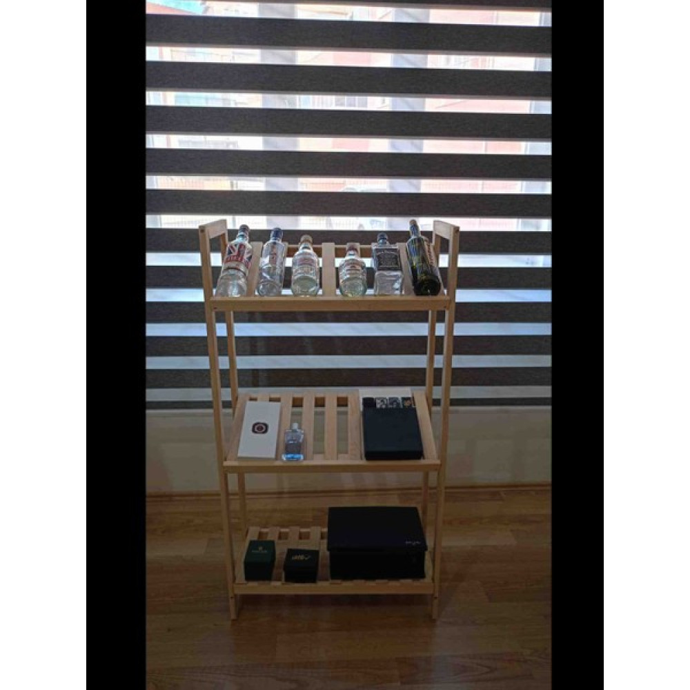 Mirrorss Doğal Ahşap Çok Amaçlı Kitaplık , Terliklik Saksılık İçecek Stand Banyo Dolabı / Mobilyası Fiyatı