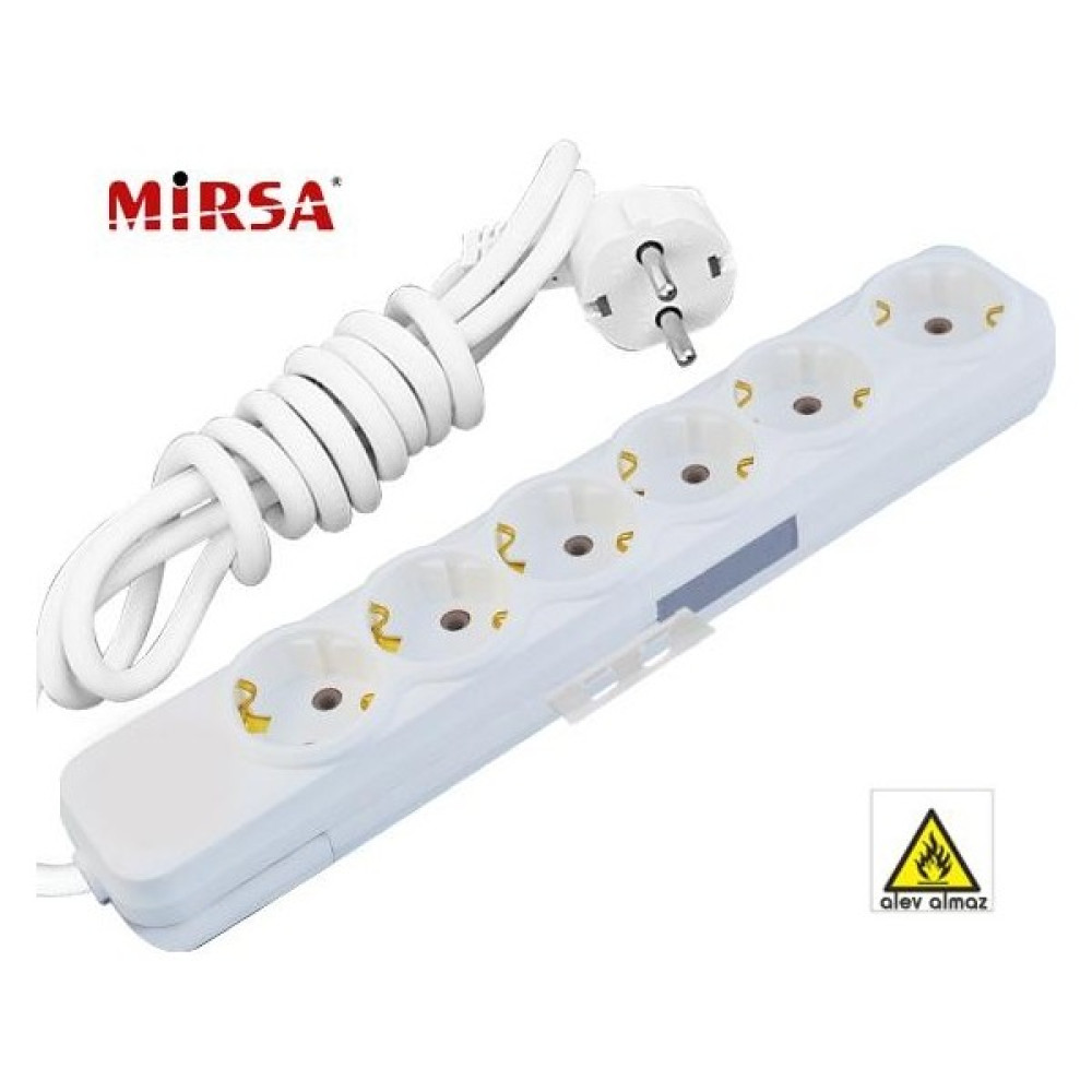 Mirsa Grup Priz Altılı Topraklı 2mt Mirsa 7760002 Prizler Fiyatı