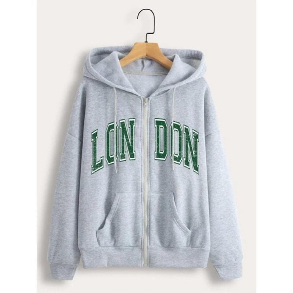 Mirsepet Kadın London Baskılı Kapüşonlu Fermuarlı Oversize Hırka Bayan Sweatshirt Fiyatı