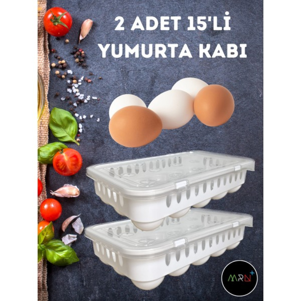 Mirvano 2 Adet 15'Li Yumurta Saklama Kabı, Yumurta Düzenleyici, Buzdolabı Yumurta Kabı, Kapaklı Yumurtalık Saklama Kapları Fiyatı