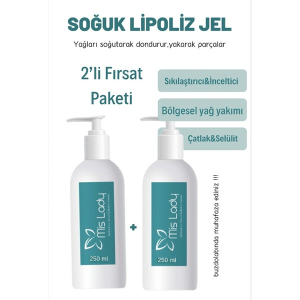 Mis Lady Bölgesel Cold Lipolysis Gel 250ML X2ADET Vücut Sıkılaştırıcı ve İncelticiler Fiyatı