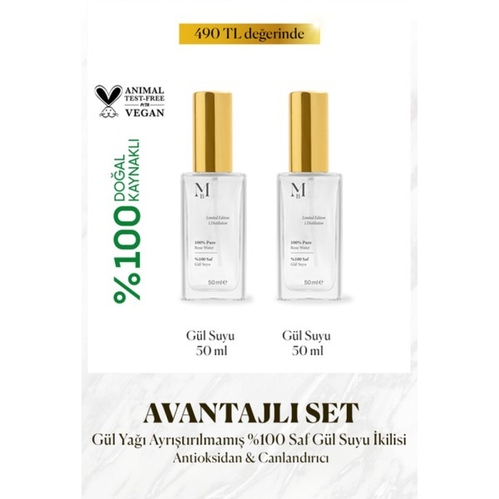 Misbahçe Limited Edition Saf Gül Suyu 50 ml 2'li Set Cilt Temizleme ve Peeling Fiyatı