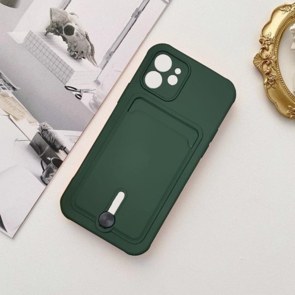 Miscase Apple iPhone 12 Kartlıklı Silikon Kamera Korumalı Kılıf Koyu Yeşil Koyu Yeşil Cep Telefonu Kılıfı Fiyatı