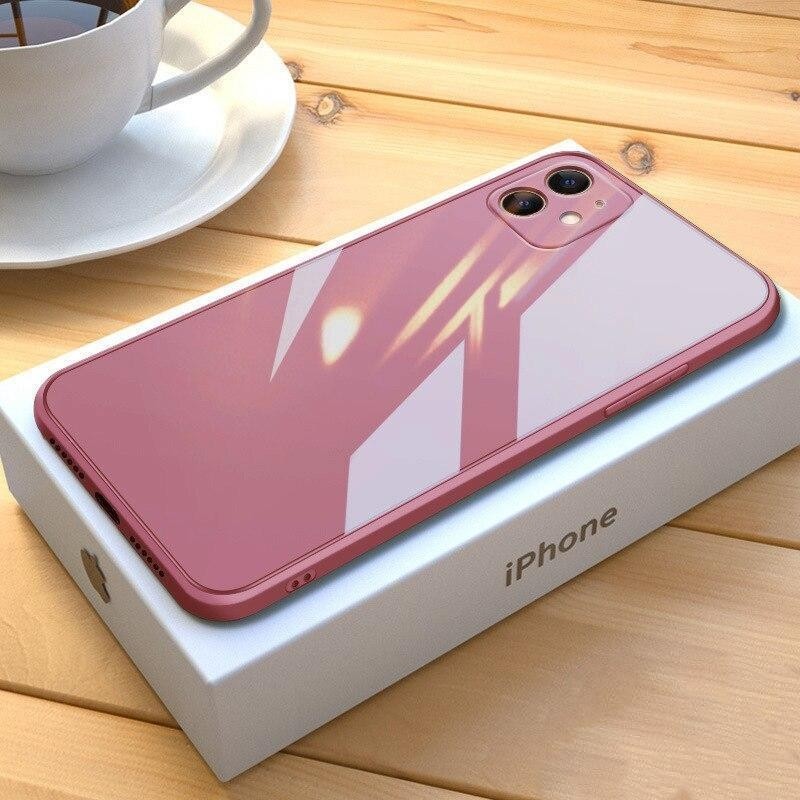 Miscase iPhone 14 Parlak Cam-Kamera Korumalı Kapak&kılıf - Kırmızı Cep Telefonu Kılıfı Fiyatı