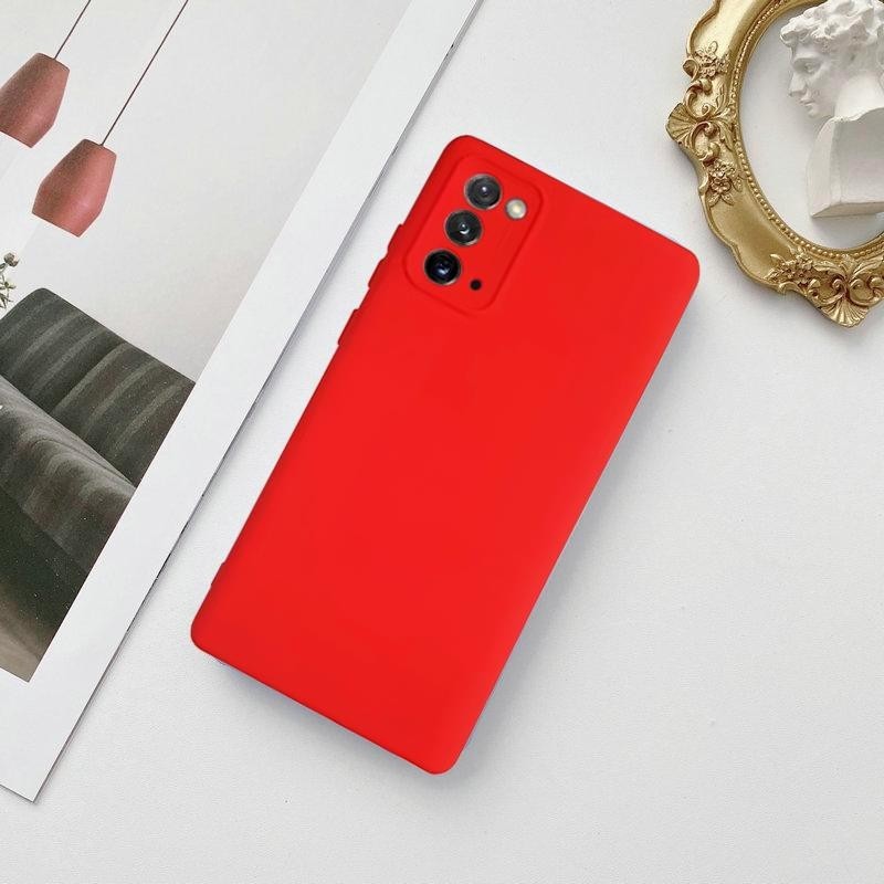 Miscase Samsung Lansman Likid Silikon Kamera Korumalı Kılıf Kırmızı-Samsung A52 - Kırmızı Cep Telefonu Kılıfı Fiyatı