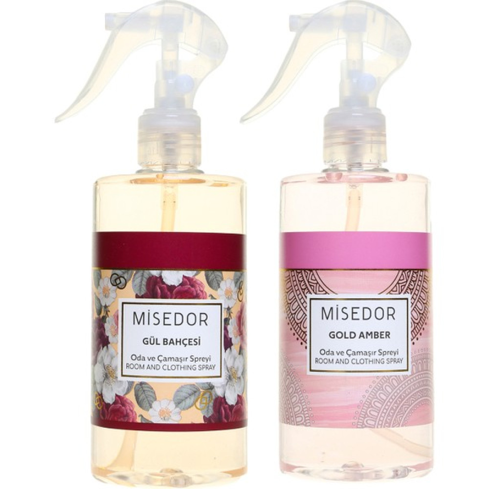 Misedor 2 Li Set Gold Amber ve Gül Bahçesi Oda Kokusu ve Çamaşır Spreyi 330 ml Oda Kokusu Fiyatı