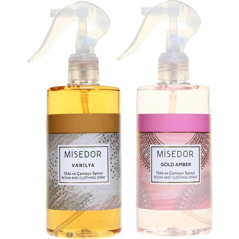 Misedor 2 Li Set Gold Amber ve Vanilya Oda Kokusu ve Çamaşır Spreyi 330 ml Oda Kokusu Fiyatı