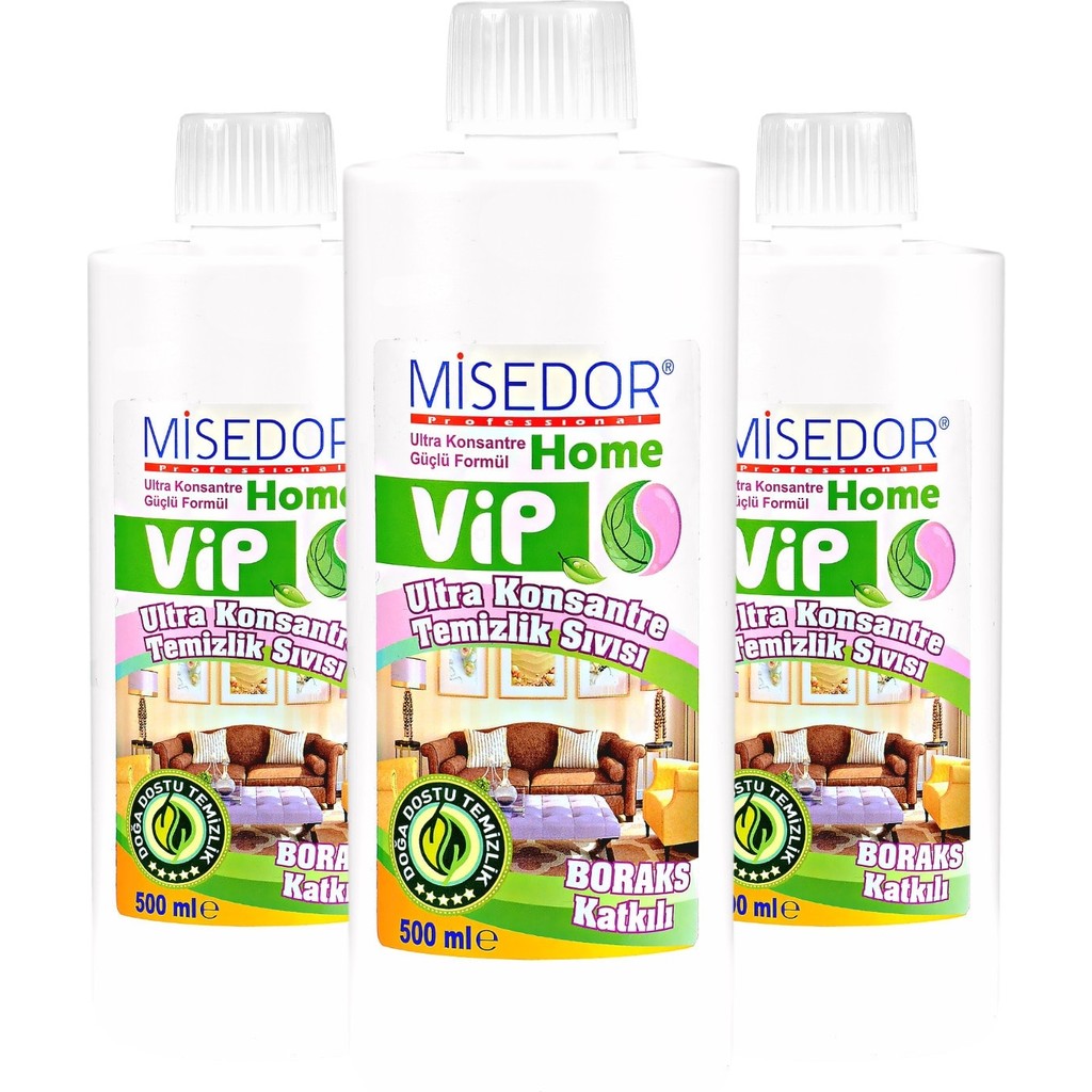 Misedor 3'lü Set Vip Doğal Genel Temizlik Sıvısı 500 ml Diğer Fiyatı