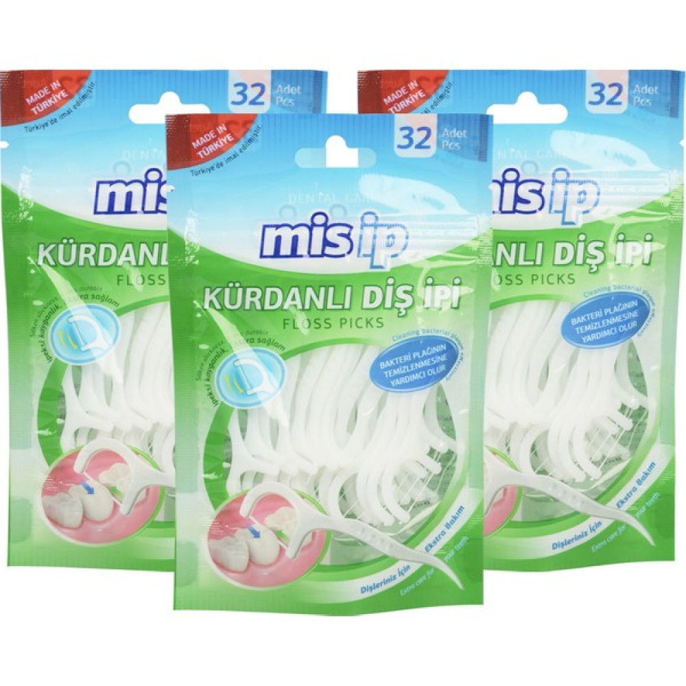 Misip Floss Picks Kürdanlı Diş Ipi 3 Adet Diş İpleri Fiyatı