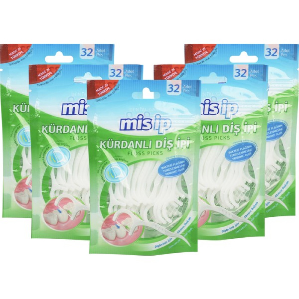 Misip Floss Picks Kürdanlı Diş İpi -5Li Paket Diş İpleri Fiyatı