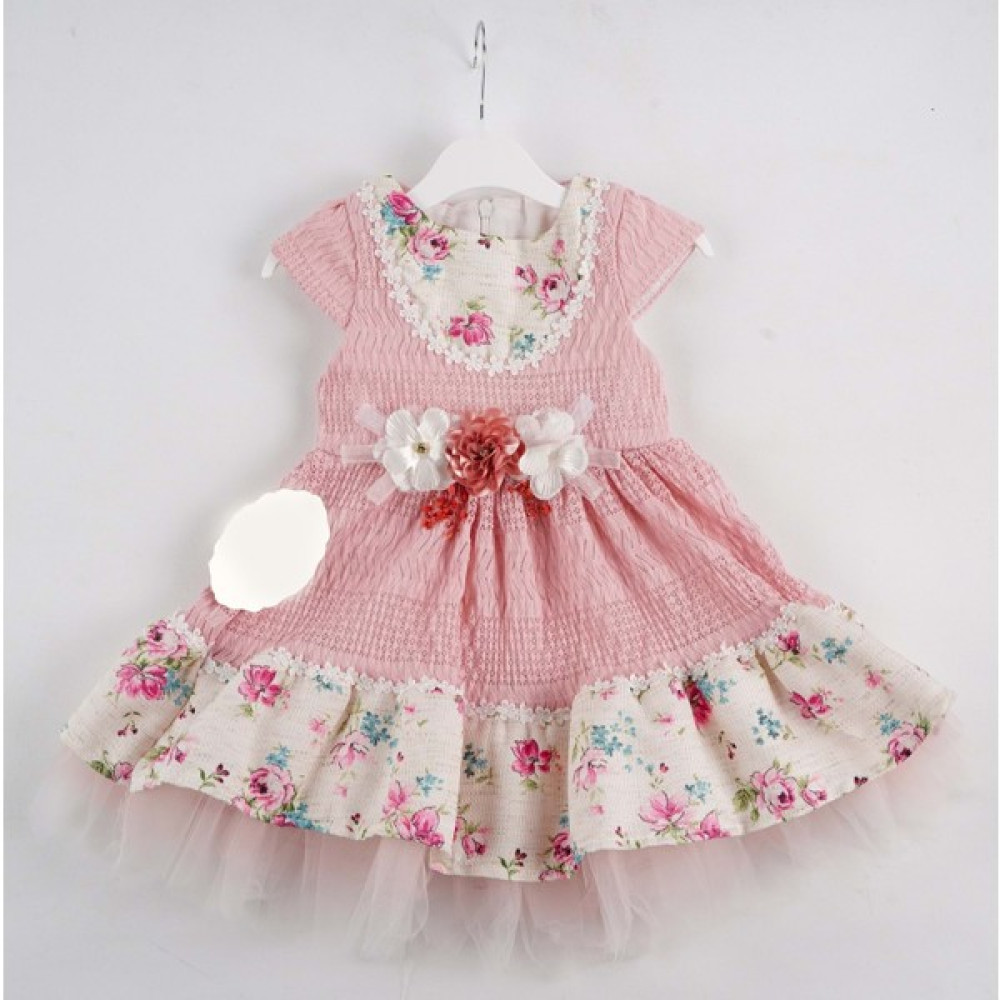 Miss Armina Kids Keten Dantel Elbise - Miss Armina Kids - Elbise - Pudra - 2 Yaş - CS2023000020-2893 Kız Çocuk Elbise Fiyatı