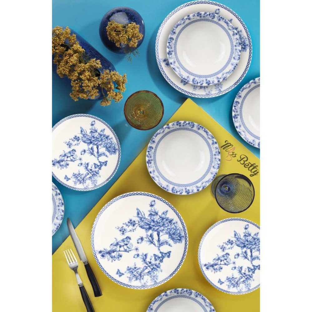 Miss Betty 24 Parça 6 Kişilik Blue Life Yemek Takımı Porselen New Yemek Takımı Fiyatı
