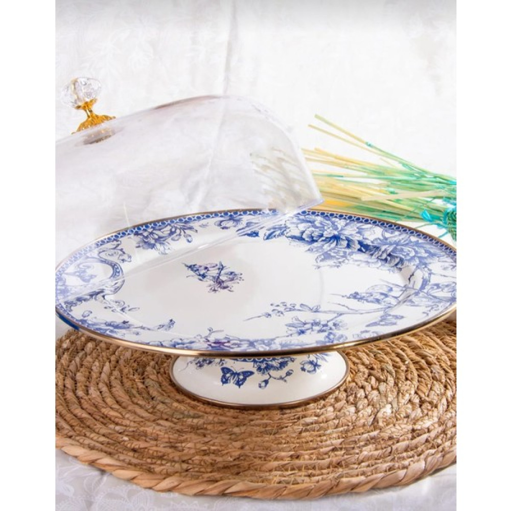 Miss Betty Emaye Ayaklı Kek Fanusu 30 cm Blue - 1 Adet Kase Fiyatı
