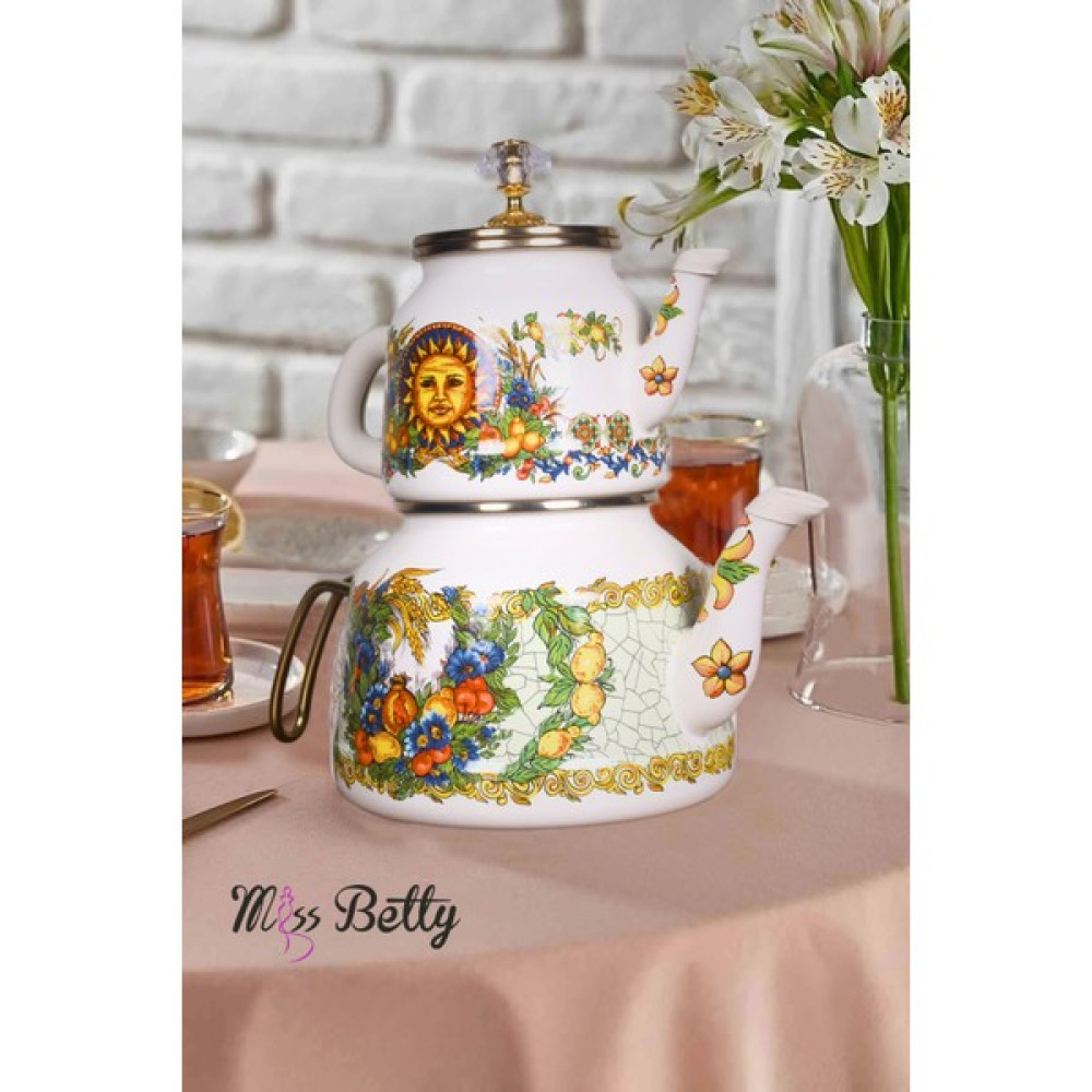 Miss Betty Emaye Çaydanlık Toscana New - Beyaz - 0 Çay / Çaydanlık Setleri Fiyatı