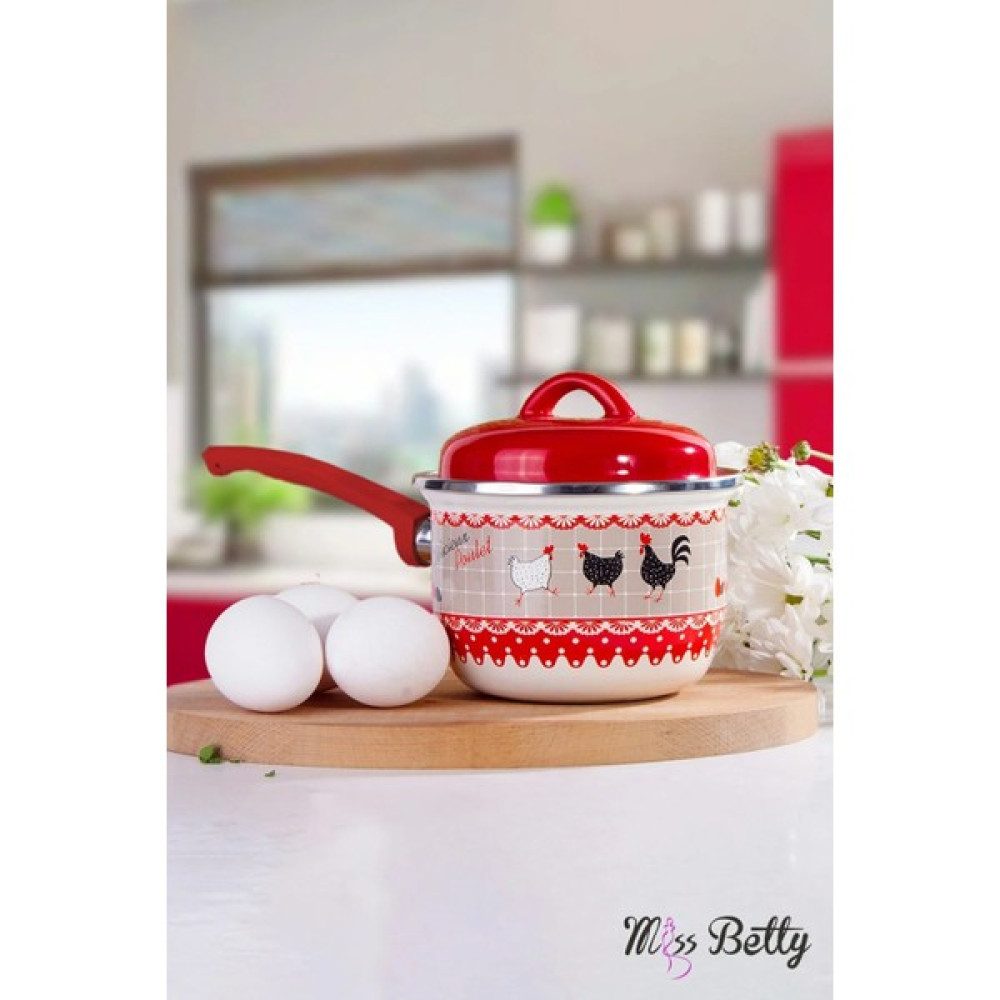 Miss Betty Emaye Yumurta ve Sos Tenceresi - Kırmızı - 12 cm Tencereler Fiyatı