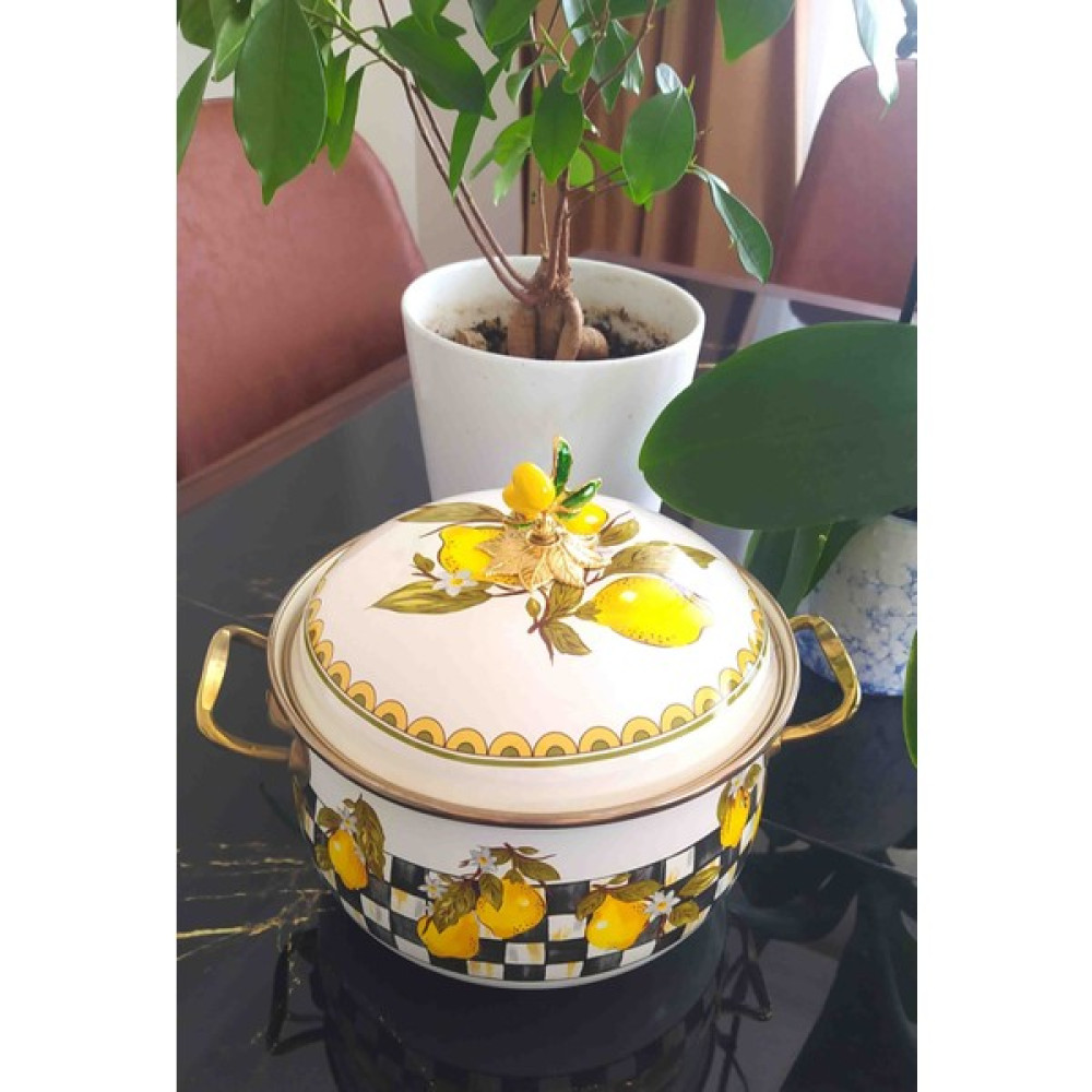 Miss Betty Limon 4 Litre Emaye Tencere Süt Yoğurt Güveç Çorba Tenceresi Tencereler Fiyatı