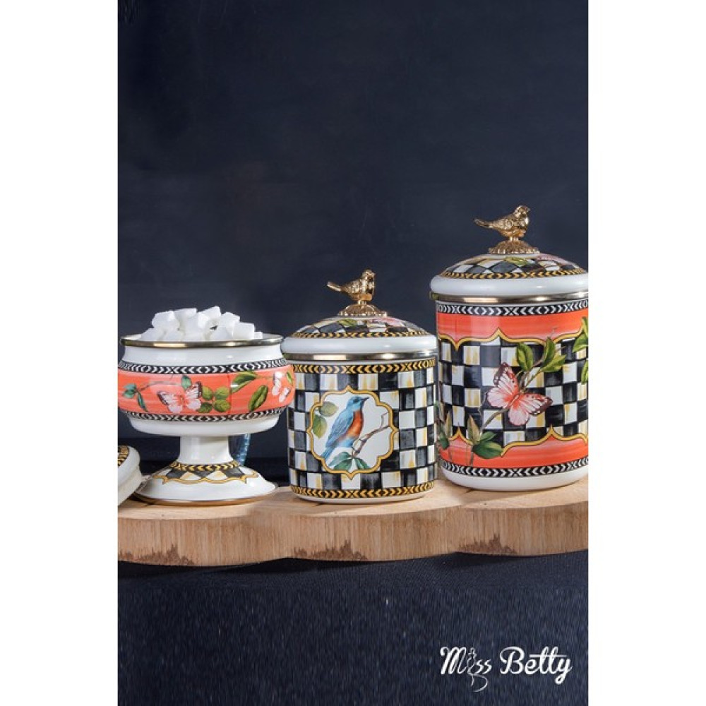 Miss Betty Paradise 3'lü Kavanoz Set - Siyah - Beyaz - 1100 ml Saklama Kapları Fiyatı