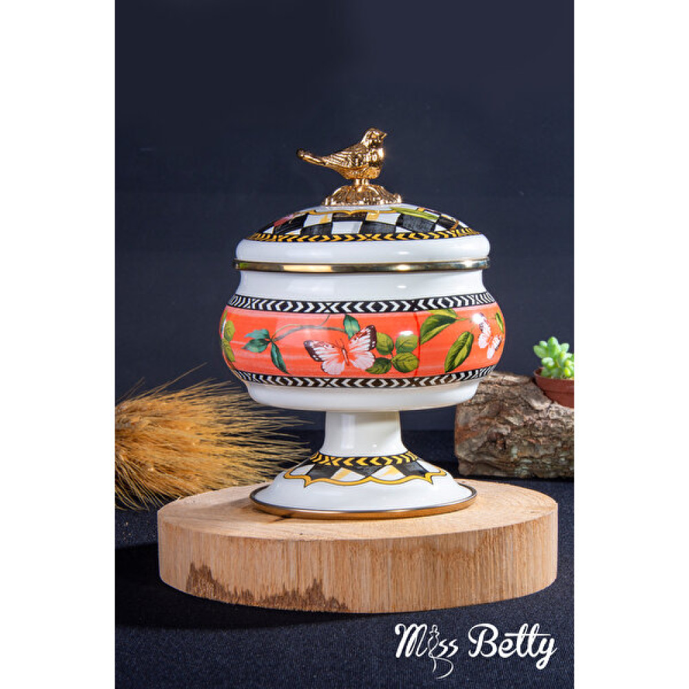 Miss Betty Paradise Deluxe Ayaklı 13 cm Emaye Şekerlik Saklama Kapları Fiyatı