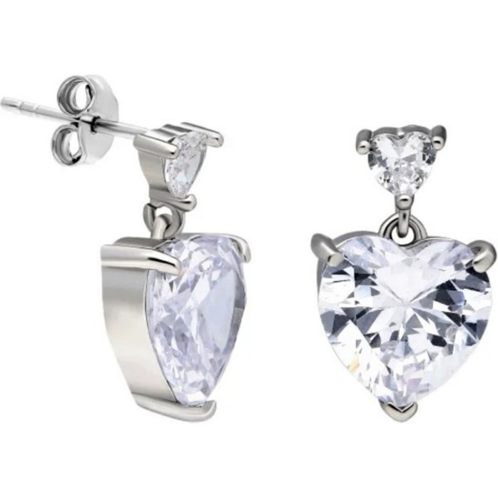 Miss Chris Jewelry Kalp Desen Gümüş Küpe - Rodyum Gümüş Küpe Fiyatı