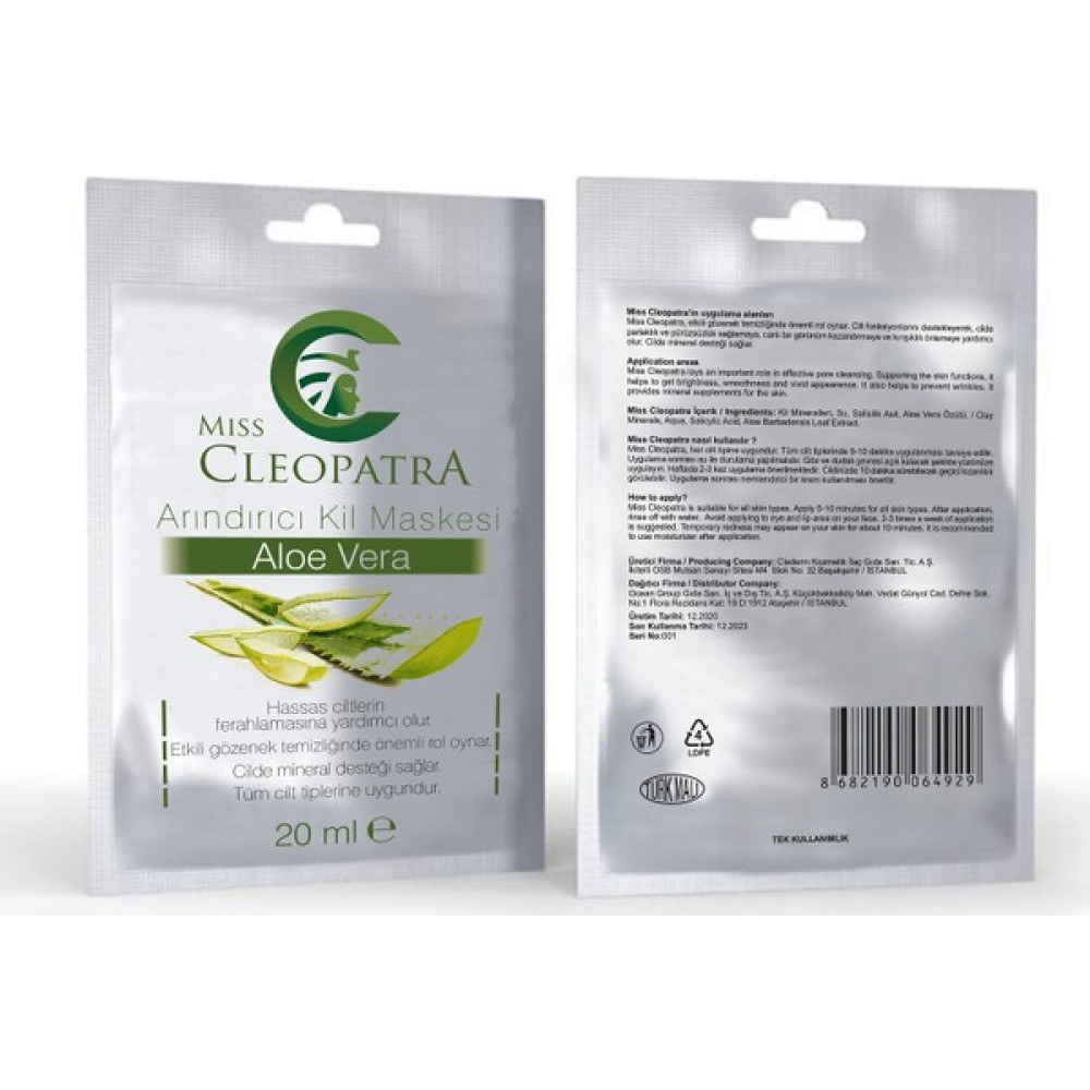 Miss Cleopatra 20 ml Kil Maskesi - Aloe Vera Maskeler Fiyatı