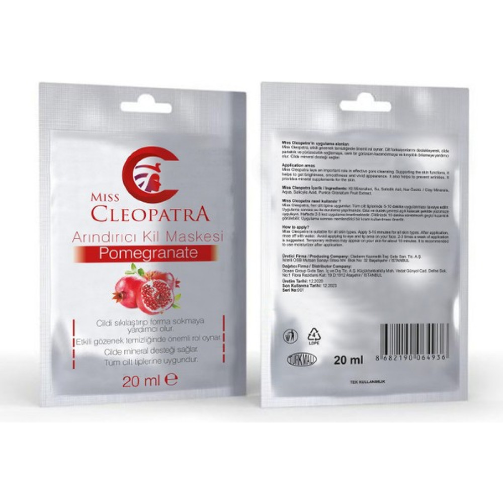 Miss Cleopatra 20 ml Kil Maskesi - Pomegranate - 1 Maskeler Fiyatı