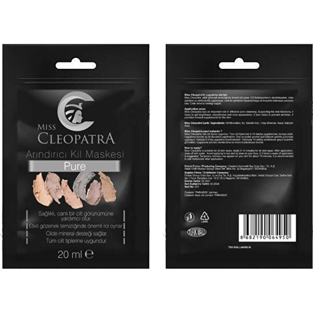 Miss Cleopatra 20 ml Kil Maskesi - Pure Maskeler Fiyatı