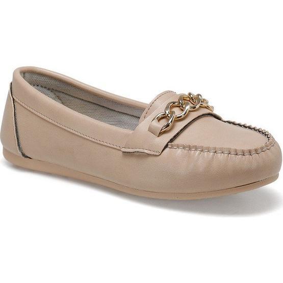 Miss F DS20052 Bej Kadın Loafer Ayakkabı