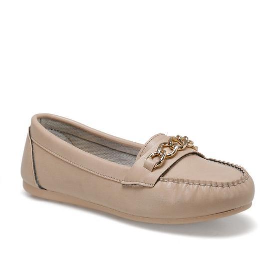 Miss F DS20052 Bej Kadın Loafer Ayakkabı