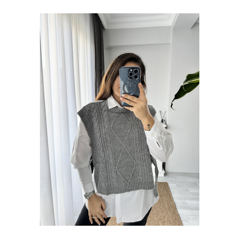 Miss Giz Butik Yandan Bağlamalı Saç Örgü Süveter Bayan Kazak & Süveter & Triko Fiyatı
